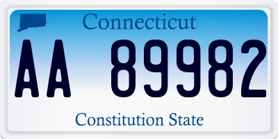 CT license plate AA89982