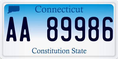 CT license plate AA89986