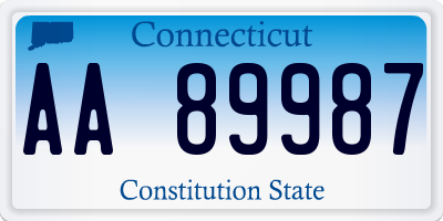 CT license plate AA89987