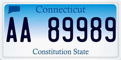 CT license plate AA89989