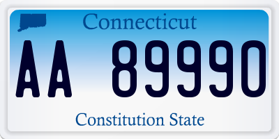 CT license plate AA89990