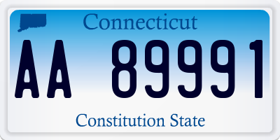 CT license plate AA89991