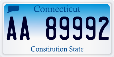 CT license plate AA89992