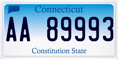 CT license plate AA89993