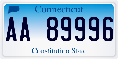 CT license plate AA89996