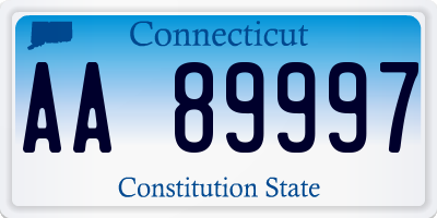 CT license plate AA89997