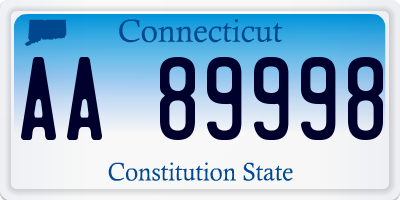 CT license plate AA89998