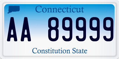 CT license plate AA89999