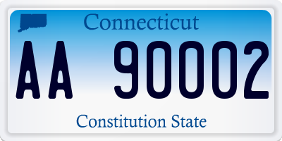 CT license plate AA90002