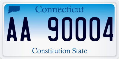 CT license plate AA90004
