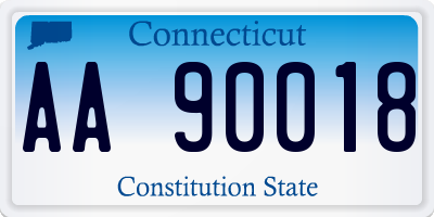 CT license plate AA90018