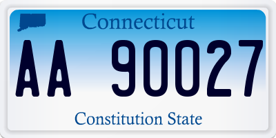 CT license plate AA90027