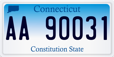 CT license plate AA90031