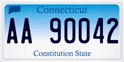 CT license plate AA90042