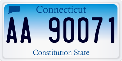 CT license plate AA90071