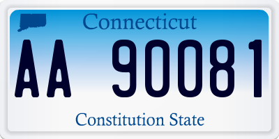 CT license plate AA90081