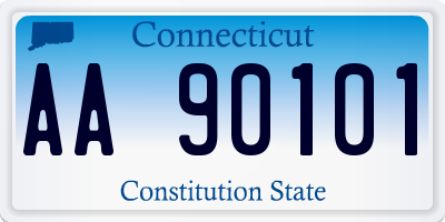 CT license plate AA90101