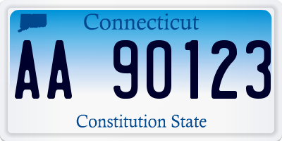 CT license plate AA90123