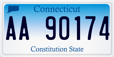 CT license plate AA90174