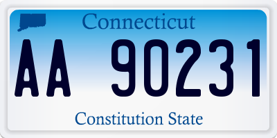 CT license plate AA90231