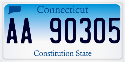 CT license plate AA90305