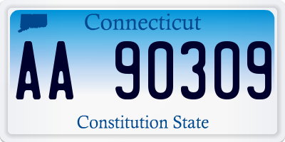 CT license plate AA90309