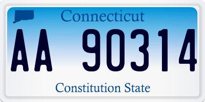 CT license plate AA90314