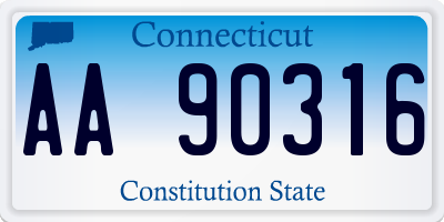 CT license plate AA90316