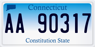 CT license plate AA90317