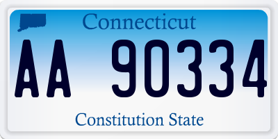 CT license plate AA90334