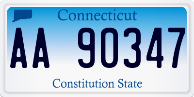 CT license plate AA90347
