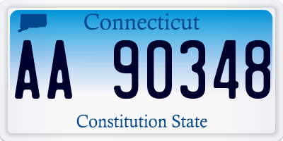 CT license plate AA90348