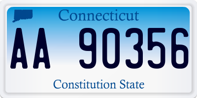 CT license plate AA90356