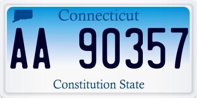 CT license plate AA90357