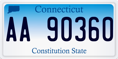 CT license plate AA90360