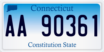 CT license plate AA90361