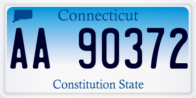 CT license plate AA90372