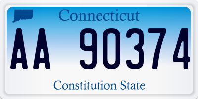 CT license plate AA90374