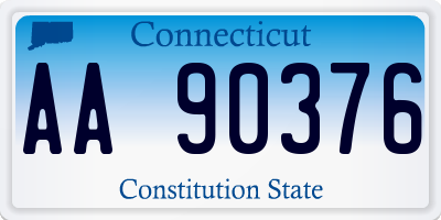 CT license plate AA90376