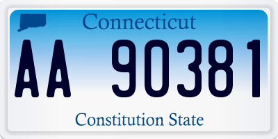 CT license plate AA90381
