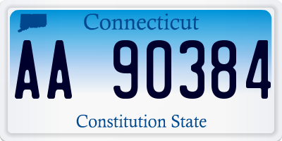 CT license plate AA90384