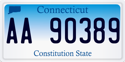 CT license plate AA90389