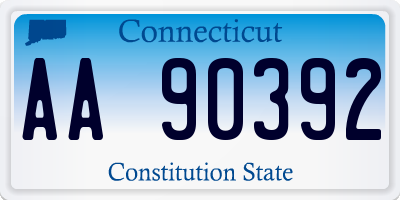 CT license plate AA90392