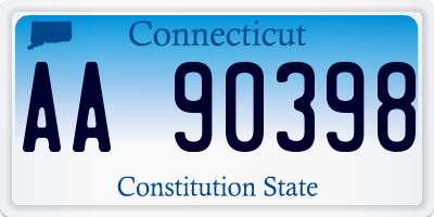 CT license plate AA90398