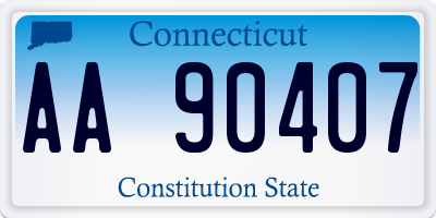 CT license plate AA90407