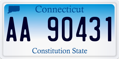 CT license plate AA90431