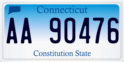 CT license plate AA90476