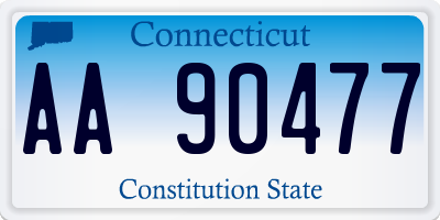 CT license plate AA90477