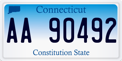 CT license plate AA90492