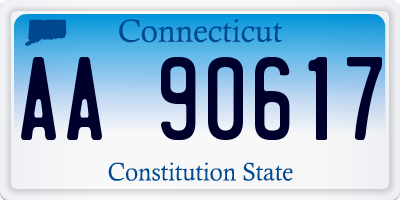 CT license plate AA90617